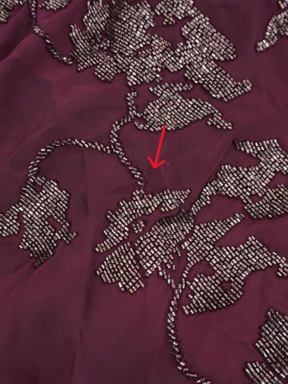 House Of CB Anastelle Hand Beaded Satin Maxi Dress In Plum - Women's Size XS - Picture 10 of 13